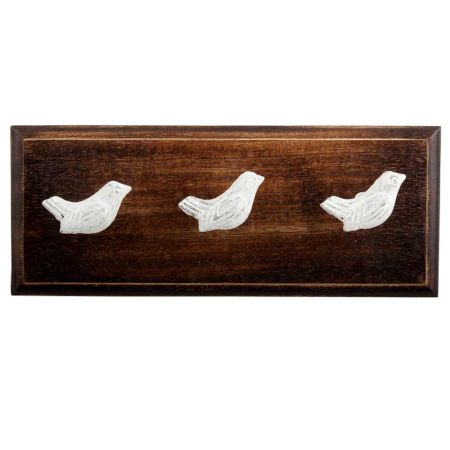 Bird Metal Dresser Wooden Hooks